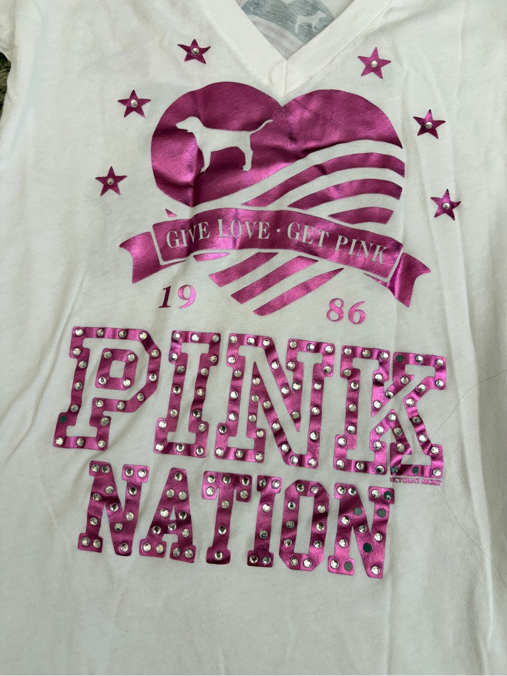 Rare Vintage PINK Nation Bling Tee - Picture 2 of 4